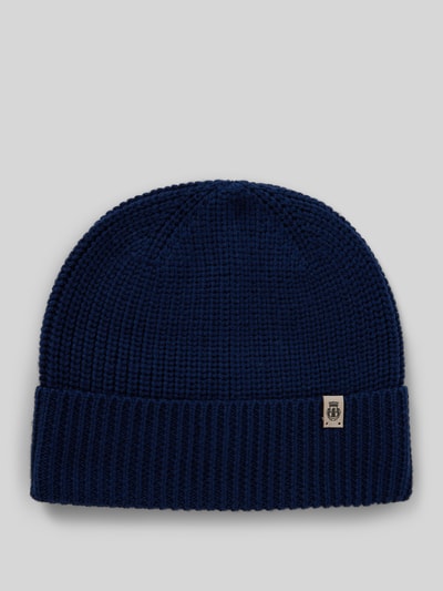 Peek & Cloppenburg RoecklBeanie mit Label-Detail Modell 'Pure Merino' in marine