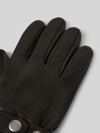 Peek & Cloppenburg RoecklHandschuhe Aus Leder Mit Ziernähten In Black