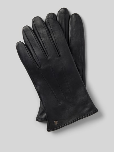 Peek & Cloppenburg RoecklHandschuhe aus Leder mit Ziernähten in black