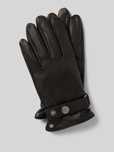 Peek & Cloppenburg RoecklHandschuhe aus Leder mit Ziernähten in black