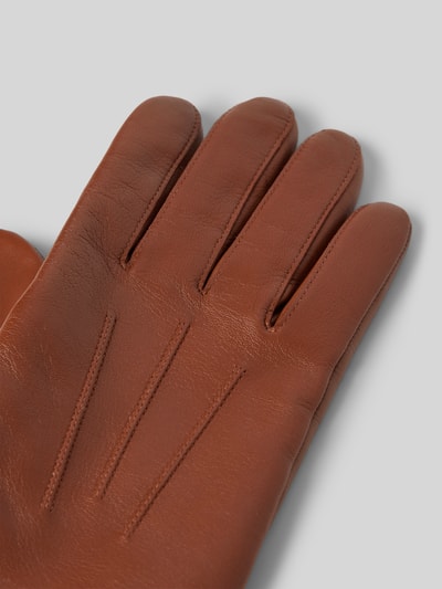 Peek & Cloppenburg RoecklHandschuhe Aus Leder Mit Ziernähten Modell 'Coburg' In Cognac