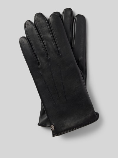 Peek & Cloppenburg RoecklHandschuhe aus Leder mit Ziernähten Modell 'Coburg' in black