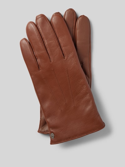 Peek & Cloppenburg RoecklHandschuhe aus Leder mit Ziernähten Modell 'Coburg' in cognac