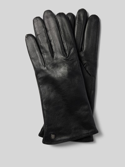 Peek & Cloppenburg RoecklLederhandschuhe mit Label-Applikation in black