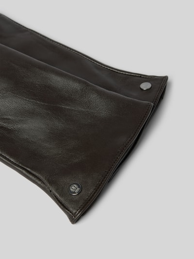 Peek & Cloppenburg RoecklLederhandschuhe Mit Label-Applikation In Dunkelbraun