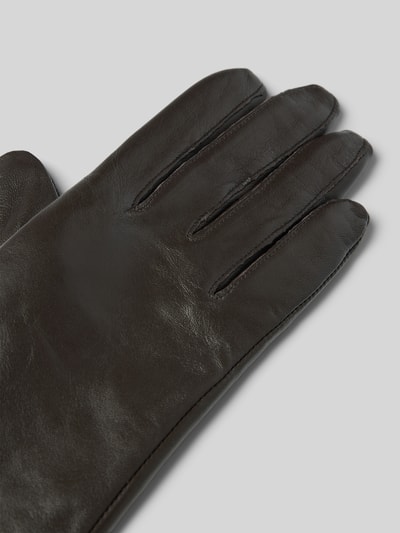 Peek & Cloppenburg RoecklLederhandschuhe Mit Label-Applikation In Dunkelbraun
