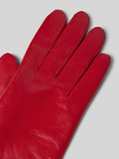 Peek & Cloppenburg RoecklLederhandschuhe Mit Label-Applikation In Rot
