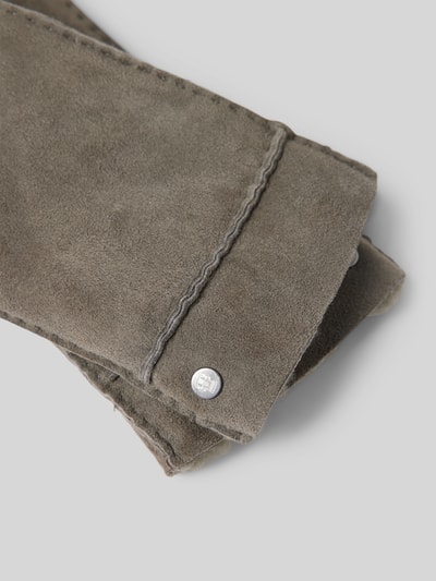Peek & Cloppenburg RoecklLederhandschuhe Mit Label-Applikation Modell 'HELSINKI' In Mittelgrau