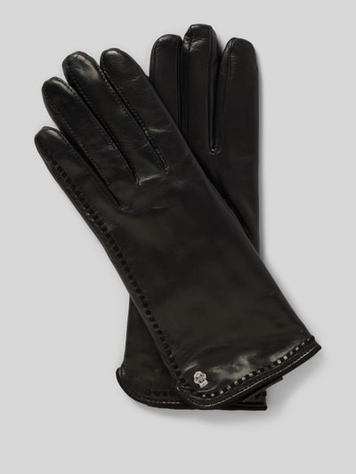 Peek & Cloppenburg RoecklLederhandschuhe mit Label-Applikation Modell 'JEKATERINBURG' in black