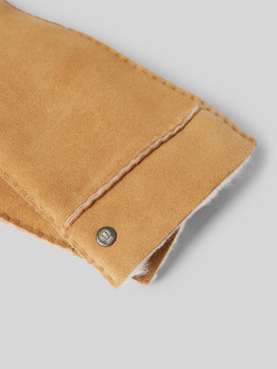 Peek & Cloppenburg RoecklLederhandschuhe Mit Label-Applikation Modell 'HELSINKI' In Cognac