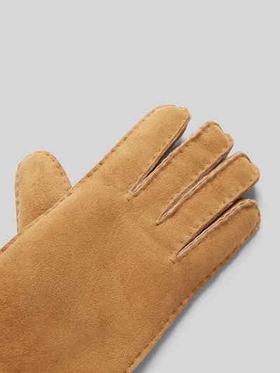 Peek & Cloppenburg RoecklLederhandschuhe Mit Label-Applikation Modell 'HELSINKI' In Cognac