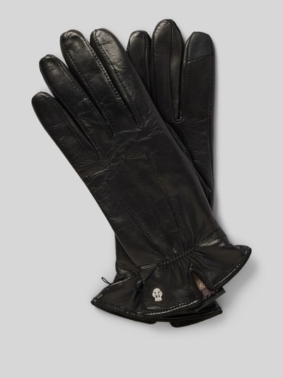 Peek & Cloppenburg RoecklLederhandschuhe mit Label-Applikation Modell 'ANTWERPEN TOUCH' in black