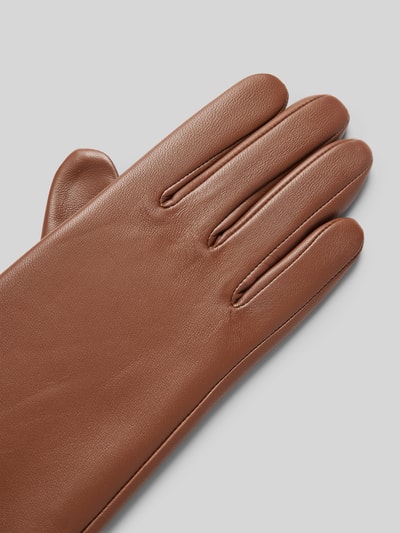 Peek & Cloppenburg RoecklLederhandschuhe Mit Label-Applikation Modell 'FRANKFURT' In Cognac