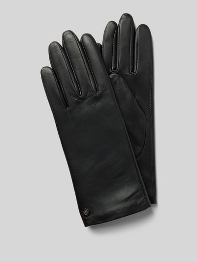Peek & Cloppenburg RoecklLederhandschuhe mit Label-Applikation Modell 'FRANKFURT' in black