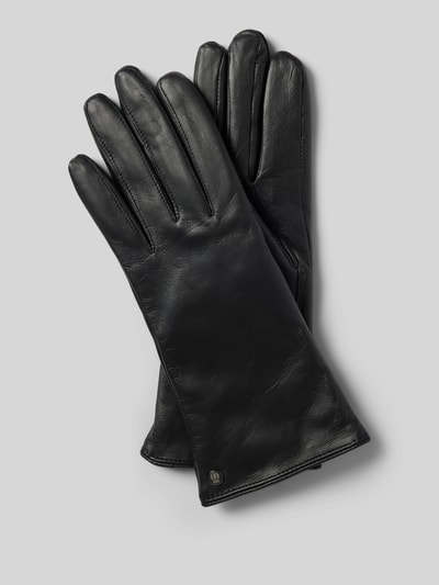 Peek & Cloppenburg RoecklLederhandschuhe mit Label-Detail in black
