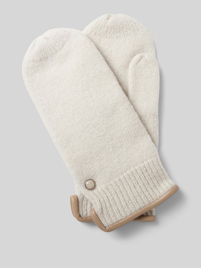 Peek & Cloppenburg RoecklSchurwollfäustlinge mit Label-Applikation Modell 'WALK' in beige