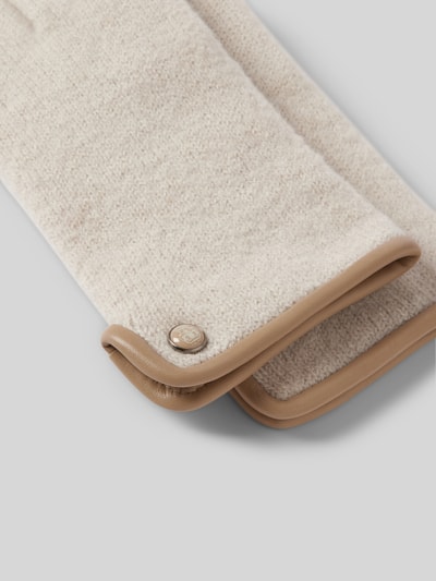 Peek & Cloppenburg RoecklSchurwollhandschuhe Mit Label-Applikation Modell 'WALK' In Beige