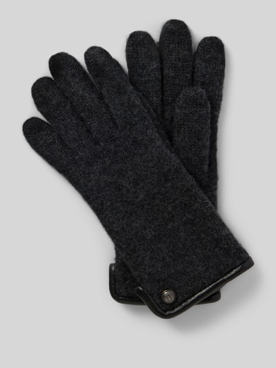 Peek & Cloppenburg RoecklSchurwollhandschuhe mit Label-Applikation Modell 'WALK' in anthrazit