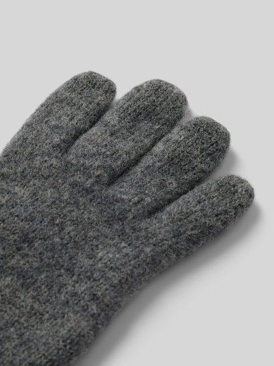 Peek & Cloppenburg RoecklSchurwollhandschuhe Mit Label-Applikation Modell 'WALK' In Mittelgrau Melange