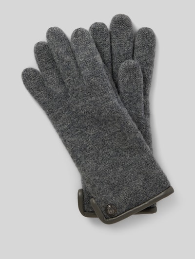 Peek & Cloppenburg RoecklSchurwollhandschuhe mit Label-Applikation Modell 'WALK' in mittelgrau melange