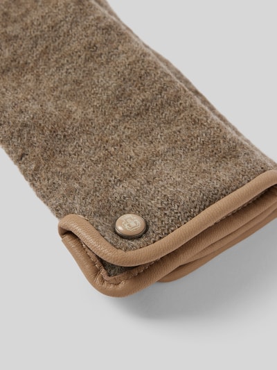 Peek & Cloppenburg RoecklSchurwollhandschuhe Mit Label-Applikation Modell 'WALK' In Taupe