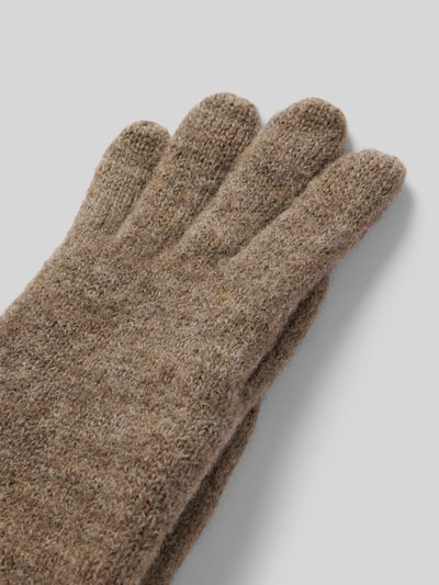 Peek & Cloppenburg RoecklSchurwollhandschuhe Mit Label-Applikation Modell 'WALK' In Taupe