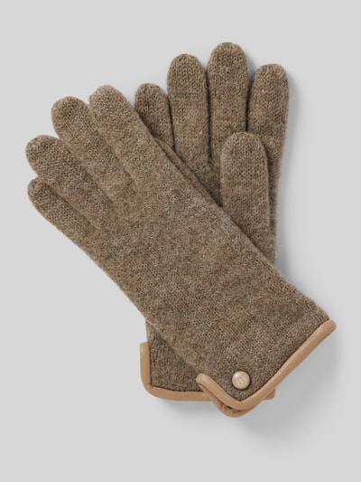Peek & Cloppenburg RoecklSchurwollhandschuhe Mit Label-Applikation Modell 'WALK' In Taupe