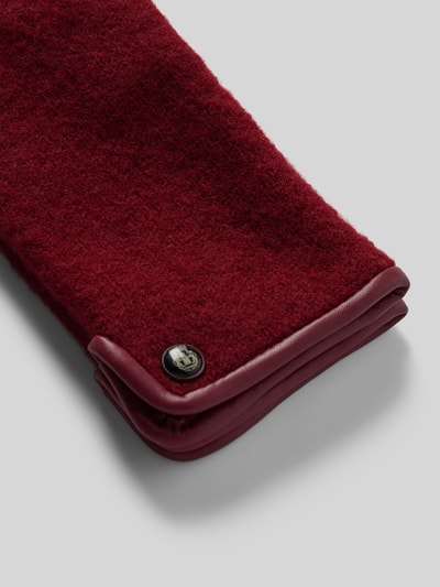 Peek & Cloppenburg RoecklSchurwollhandschuhe Mit Label-Applikation Modell 'WALK' In Bordeaux