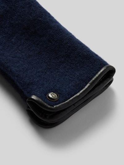 Peek & Cloppenburg RoecklSchurwollhandschuhe Mit Label-Applikation Modell 'WALK' In Dunkelblau