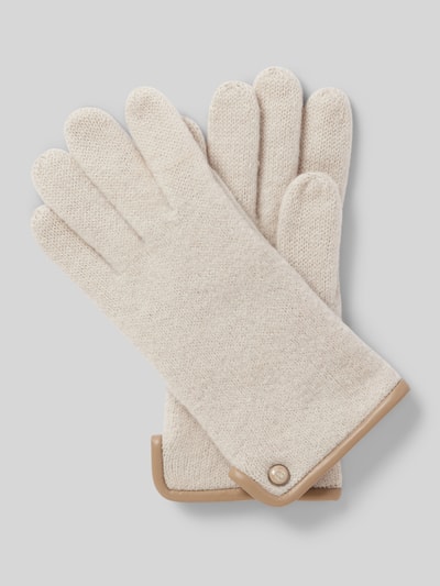 Peek & Cloppenburg RoecklSchurwollhandschuhe mit Label-Applikation Modell 'WALK' in beige