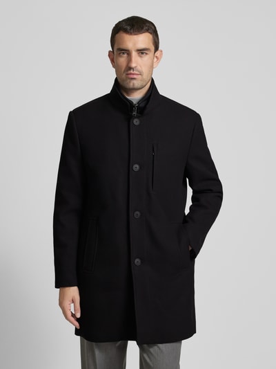 Peek & Cloppenburg Roy RobsonMantel Mit Knopfleiste In Black