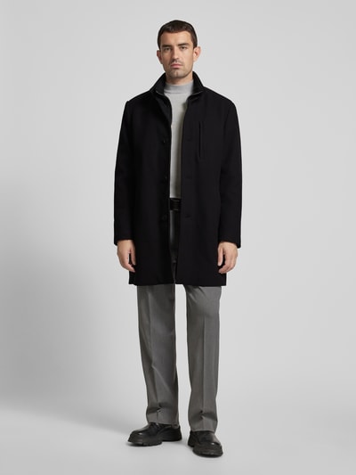 Peek & Cloppenburg Roy RobsonMantel mit Knopfleiste in black