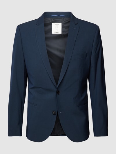Peek & Cloppenburg S.Oliver BLACK LABEL2-Knopf-Sakko Aus Viskose-Mix Mit Reverskragen Modell 'Ultimate' In Marine