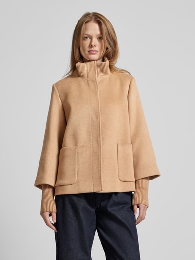 Peek & Cloppenburg S.Oliver BLACK LABELRelaxed Fit Jacke Aus Woll-Mix Mit Rippbündchen In Sand