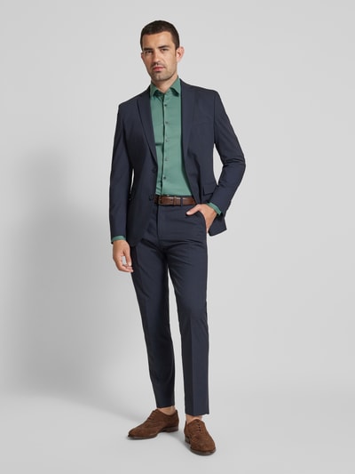 Peek & Cloppenburg S.Oliver BLACK LABELTapered Fit Anzughose Mit Bügelfalten Modell 'Pure Flex' In Marine