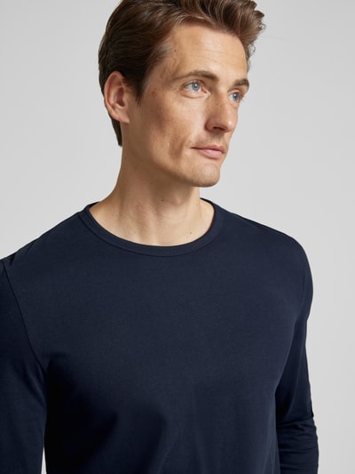Peek & Cloppenburg S.Oliver RED LABELRegular Fit Langarmshirt Aus Weichem Baumwoll-Jersey In Dunkelblau