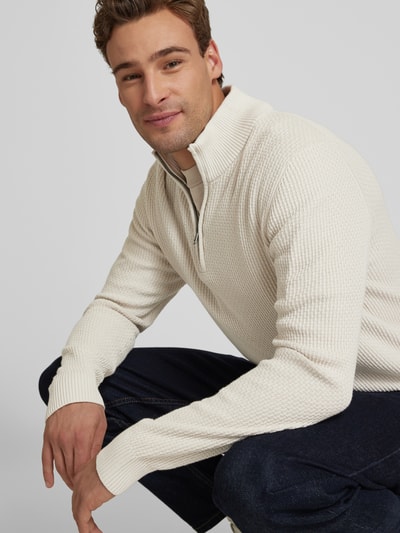 Peek & Cloppenburg S.Oliver RED LABELRegular Fit Troyer Aus Reiner Baumwolle Mit Strukturmuster In Offwhite