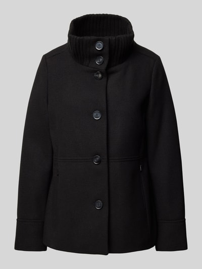 Peek & Cloppenburg S.Oliver RED LABELSlim Fit Twilljacke Aus Hochwertigem Wollmix Mit Strick-Stehkragen In Black