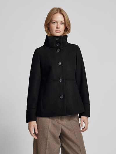 Peek & Cloppenburg S.Oliver RED LABELSlim Fit Twilljacke Aus Hochwertigem Wollmix Mit Strick-Stehkragen In Black