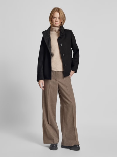 Peek & Cloppenburg s.Oliver RED LABELSlim Fit Twilljacke aus hochwertigem Wollmix mit Strick-Stehkragen in black