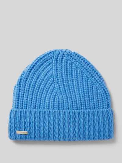 Peek & Cloppenburg SeebergerBeanie aus reinem Kaschmir mit Label-Detail in blau