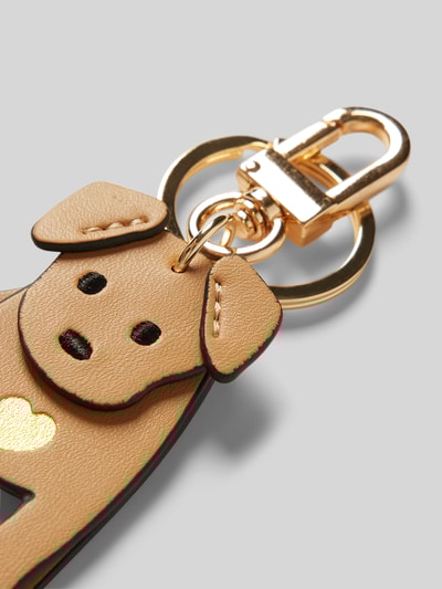 Peek & Cloppenburg SeidenfeltSchlüsselanhänger Mit Karabinerverschluss Modell 'My Dog' In Camel
