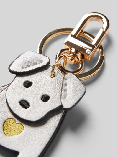 Peek & Cloppenburg SeidenfeltSchlüsselanhänger Mit Karabinerverschluss Modell 'My Dog' In Silber