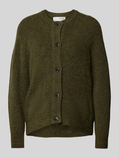 Peek & Cloppenburg Selected FemmeStrickjacke Mit Durchgehender Knopfleiste Modell 'LULU' In Oliv Melange