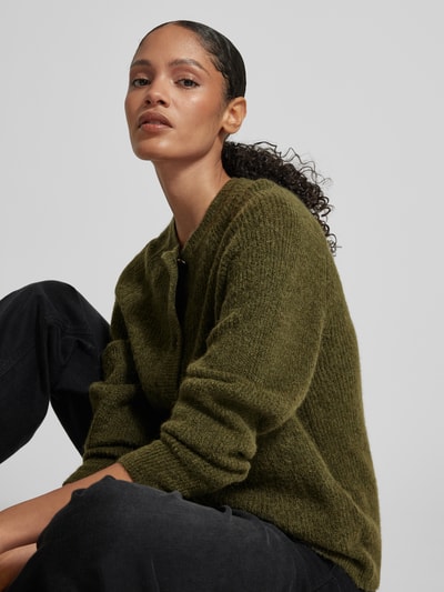 Peek & Cloppenburg Selected FemmeStrickjacke Mit Durchgehender Knopfleiste Modell 'LULU' In Oliv Melange