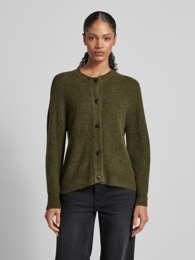 Peek & Cloppenburg Selected FemmeStrickjacke Mit Durchgehender Knopfleiste Modell 'LULU' In Oliv Melange