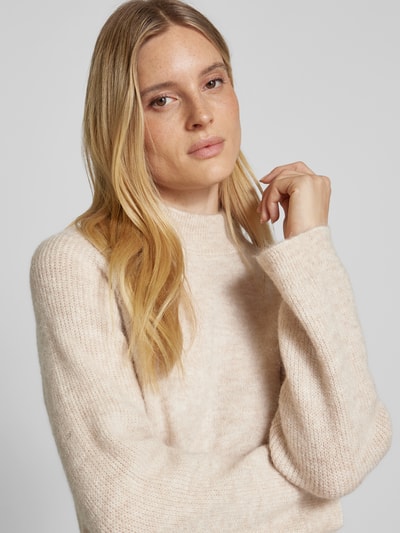Peek & Cloppenburg Selected FemmeStrickkleid Mit Stehkragen Modell 'LULU' In Beige Melange