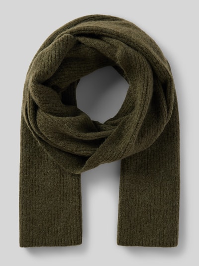 Peek & Cloppenburg Selected FemmeWollschal in Ripp-Optik Modell 'MALINE' in oliv melange