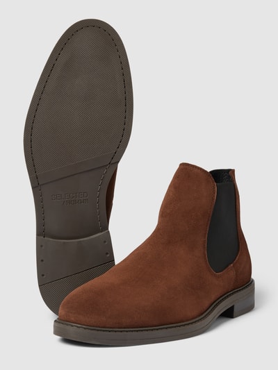 Peek & Cloppenburg SELECTED HOMMEChelsea Boots Mit Flachem Absatz Modell 'BLAKE' In Dunkelbraun