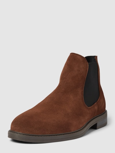 Peek & Cloppenburg SELECTED HOMMEChelsea Boots mit flachem Absatz Modell 'BLAKE' in dunkelbraun